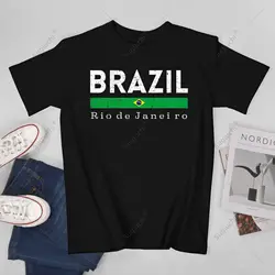 Unisex Men Vintage Brazil Flag Matching Souvenirs from Rio De Janeiro Tshirt Tees T Shirts Women Boys 100% Cotton T-Shirt