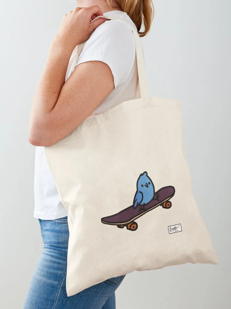 

Skateboarding Bird Doodle Tote Bag reusable shopping bag eco bag folding female for beach