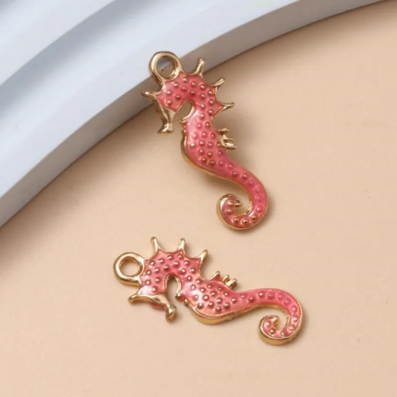 10pcs New Hippocampus Japonicus Enamel Charms Lovely Ocean Animal Pendants For Making DIY Handmade Findings Accessories Necklace