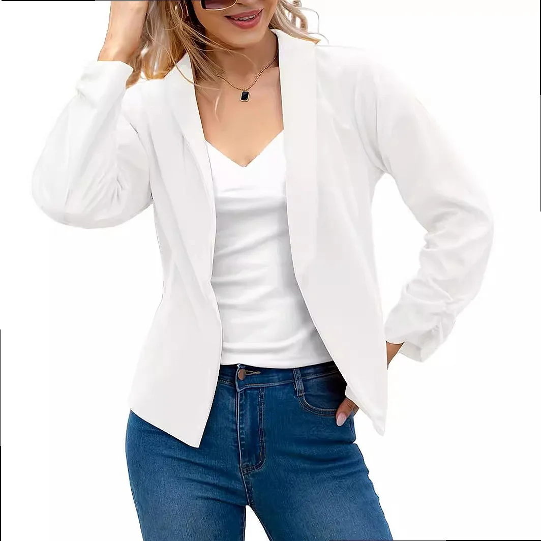 Double Breasted Blazer Women Suit Coat Spring Summer Outerwear Fashion Office Blazer