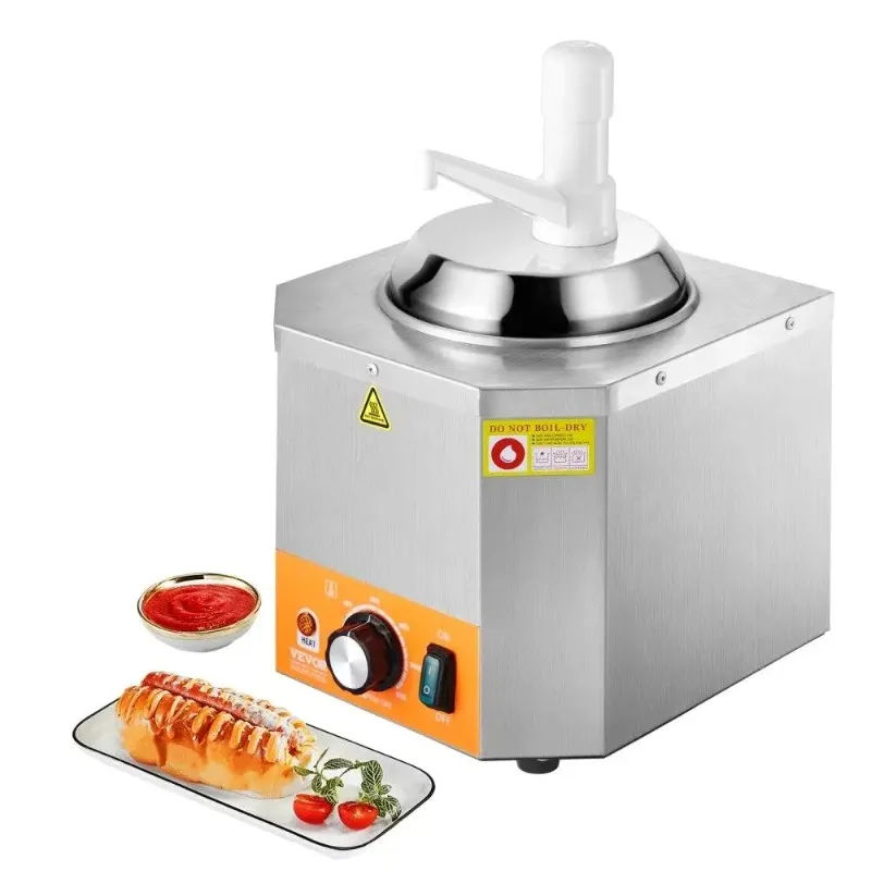 Dispensador eléctrico de queso de 2,4 L y calentador de dulces calientes Temperatura ajustable 86 a 230 Fahrenheit para uso comercial