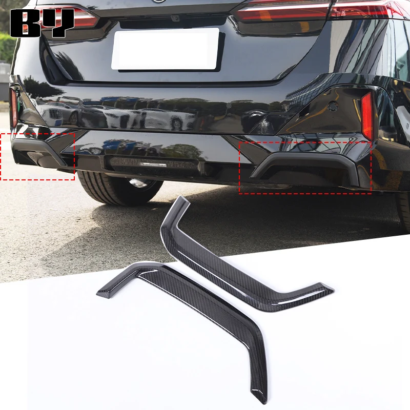 

For BMW 5 Series G60 2024 Real Carbon Fiber Car Tailpipe Upper Decorative Frame Sticker Car Accessories