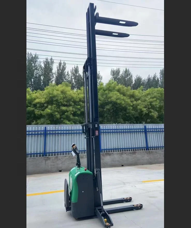 2 Ton 5.5m Walkie Stacker Power Self Loading Stacker Forklift Reach High Lift Stacker for Warehouse Material Handling Pro
