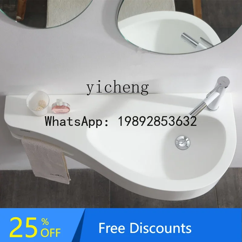 

wall-mounted wash basin artificial stone integrated bathroom simple wash basin washstand