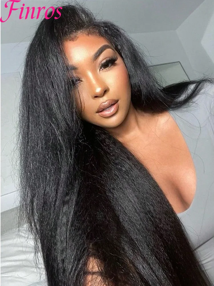 Half Wig Human Hair Kinky Straight Half Wig Drawstring Glueless Wear Go Half Wigs for Women 3 In 1 Seamles Flip Over Beginner