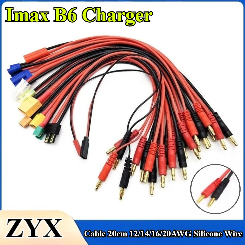 

Разъем типа «банан» 4,0 мм для EC2 EC3 EC5 XT30 XT60 XT90 MPX TRX AS150 T с силиконовым проводом 20 см для зарядного устройства RC Lipo Battery Imax B6