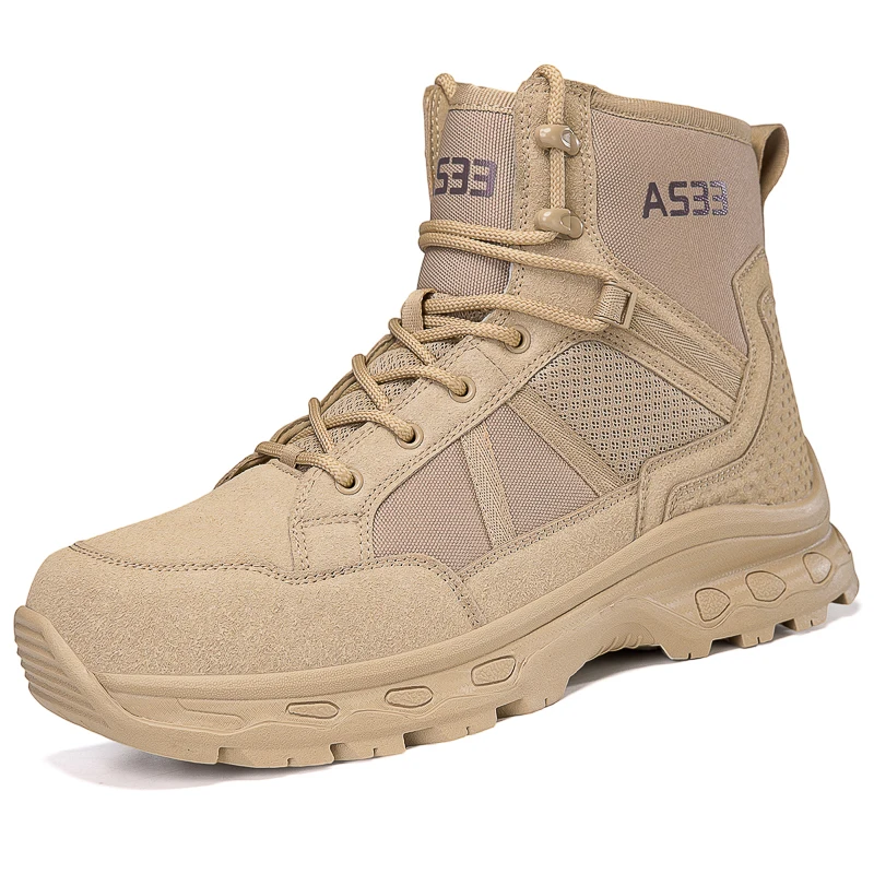 Men Tactical Combat Boots High Top, Breathable Wear-resistant Non-slip Outdoor Hiking Hunting Work Botas Hombre