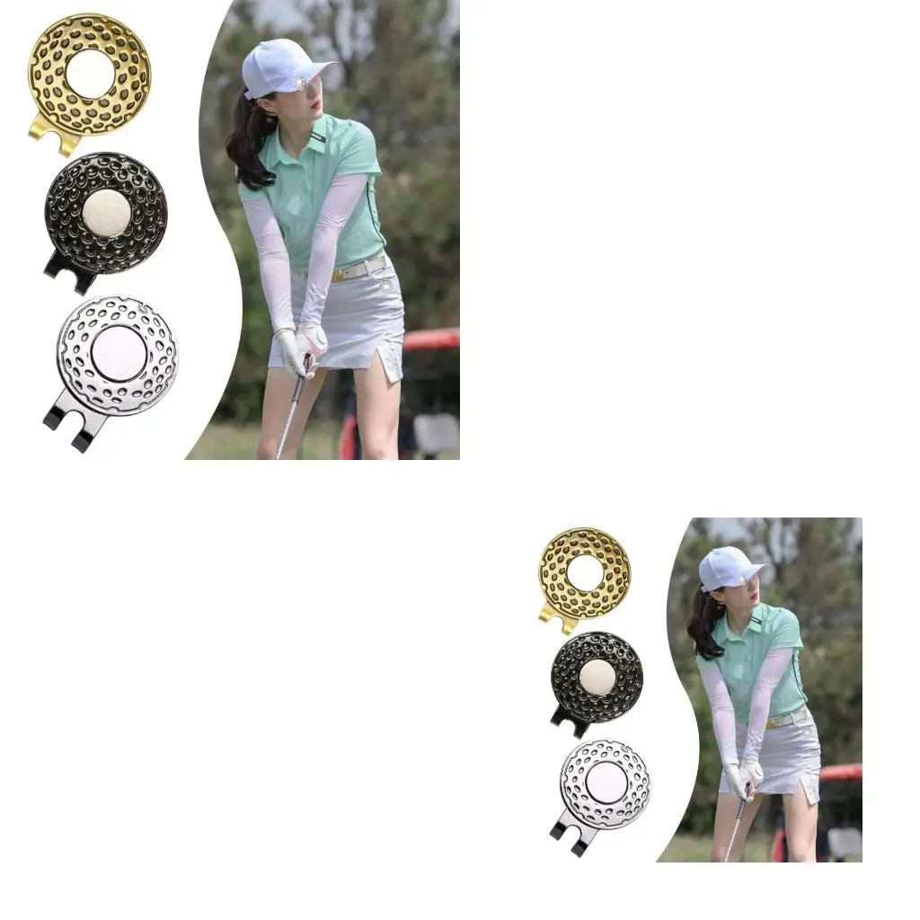 

Q39E Zinc Alloy Golf Hat Clip Golf Hat Clips Golf-Ball Aiming Marker Professional Golf Training Aids Accessories