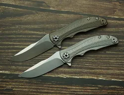 Cuchillo plegable 0609 20CV titanio – EDC táctico rodamiento cerámico