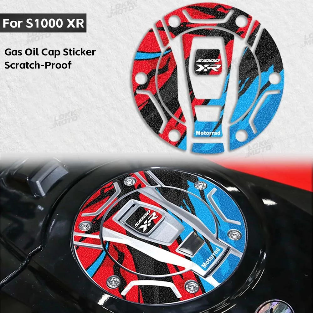 For S1000XR S1000 XR s 1000 xr Frosted Motorcycle Gas Oil Cap Protection Sticker Triple Black Decal Waterproof Scratch-Proof