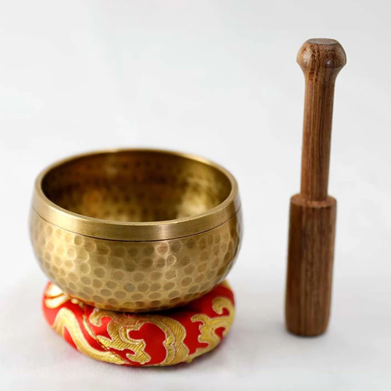 Nepal Handmade Tibetan Bowl Buddhist Brass Sound Bowls Yoga Meditation Tibetan Singing Bowls Chakras Percussion Instruments Gift