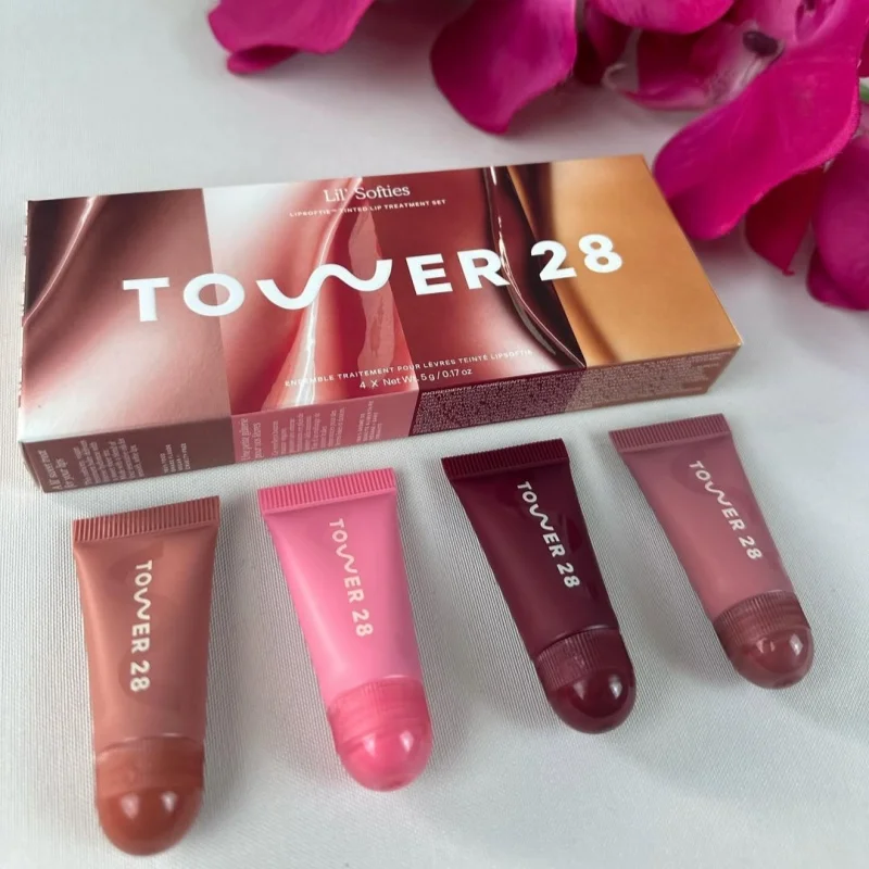 Tower 28 Beauty Tinted Moisturizing Set 4PCS Lip Glaze Makeup Lip Gloss  Plumper Long Lasting Liquid Lipstick 5ml*4