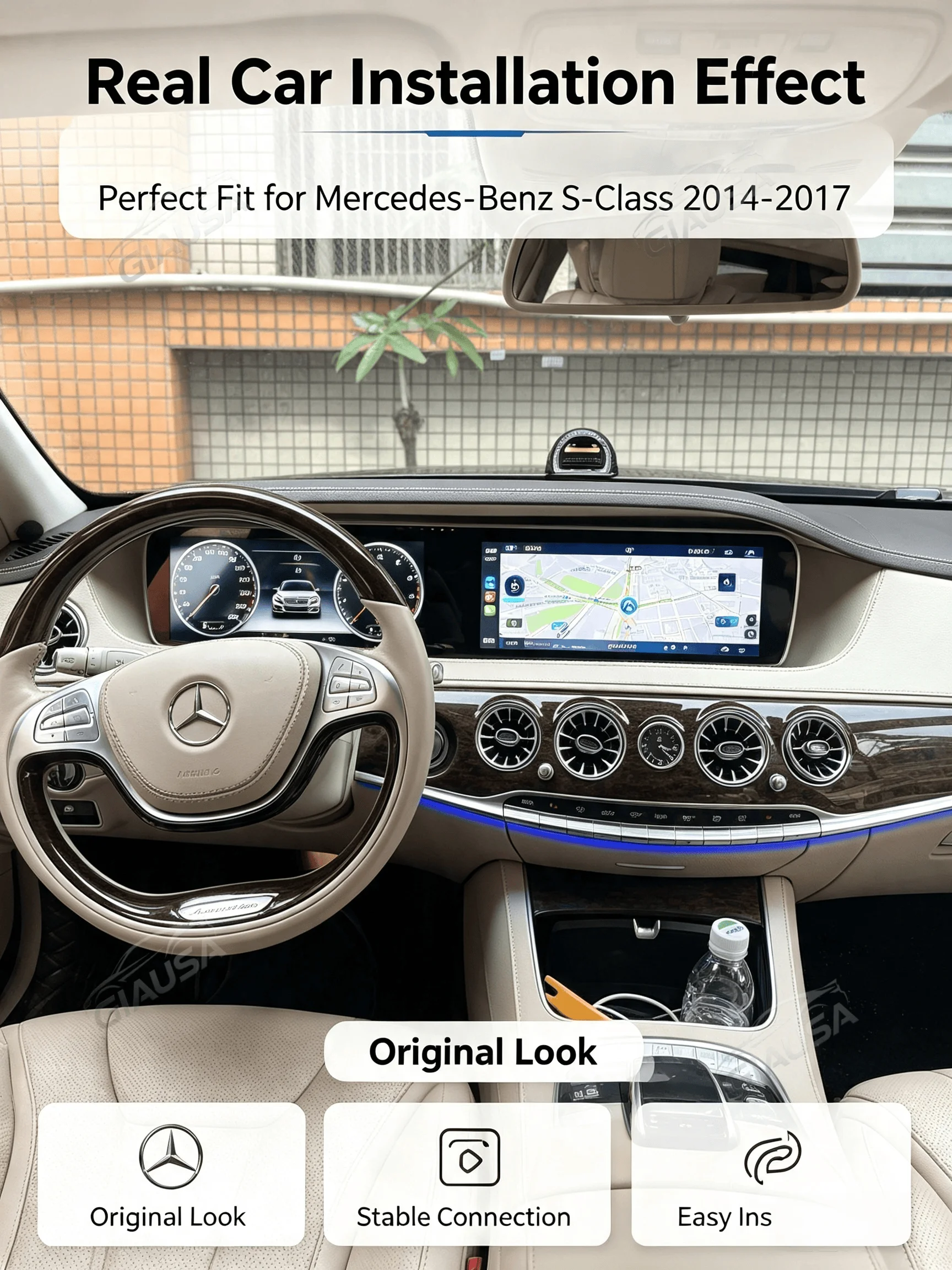 For Mercedes Benz S Class W222 V222 X222 2014-2017 Android Car Radio Auto 12.3