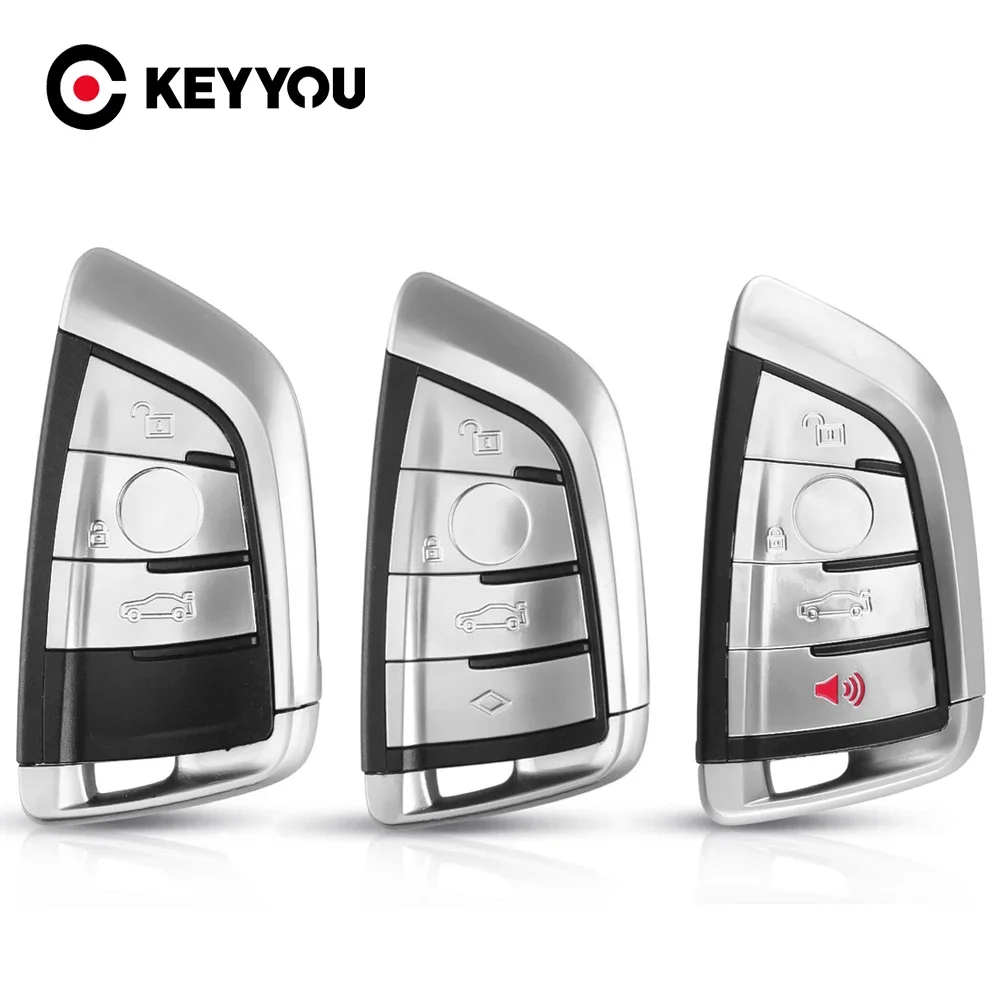 

KEYYOU 3/4 Button Smart Car Remote Keyless Entry Key Shell Case For BMW X5 F15 1 2 5 7 Series X1 X6 F16 G30 G11 F48 F39 Key