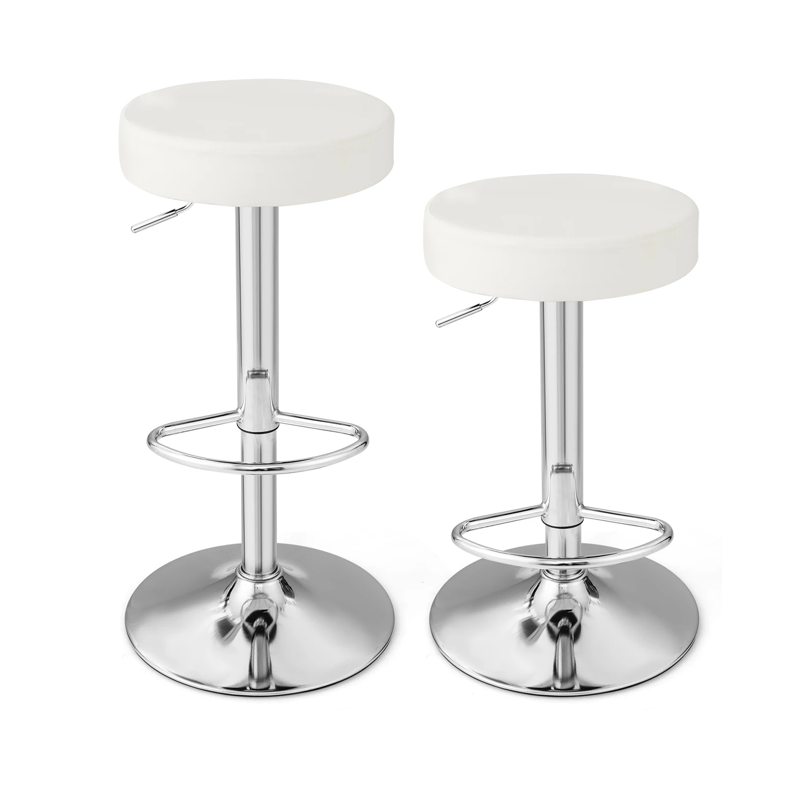 GOFLAME Set of 2 Bar Stool Set Upholstered Counter Height Stool Kitchen Dining Chairs
