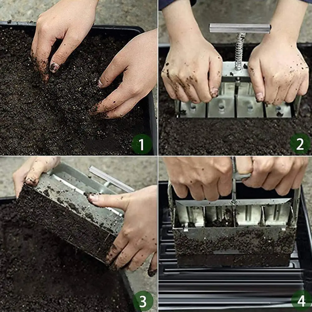 Aluminum Alloy Soil Cube Press Mold Durable Soil Block Mold Aluminum Alloy Soil Block Maker with S Pins for Outdoor for Starter