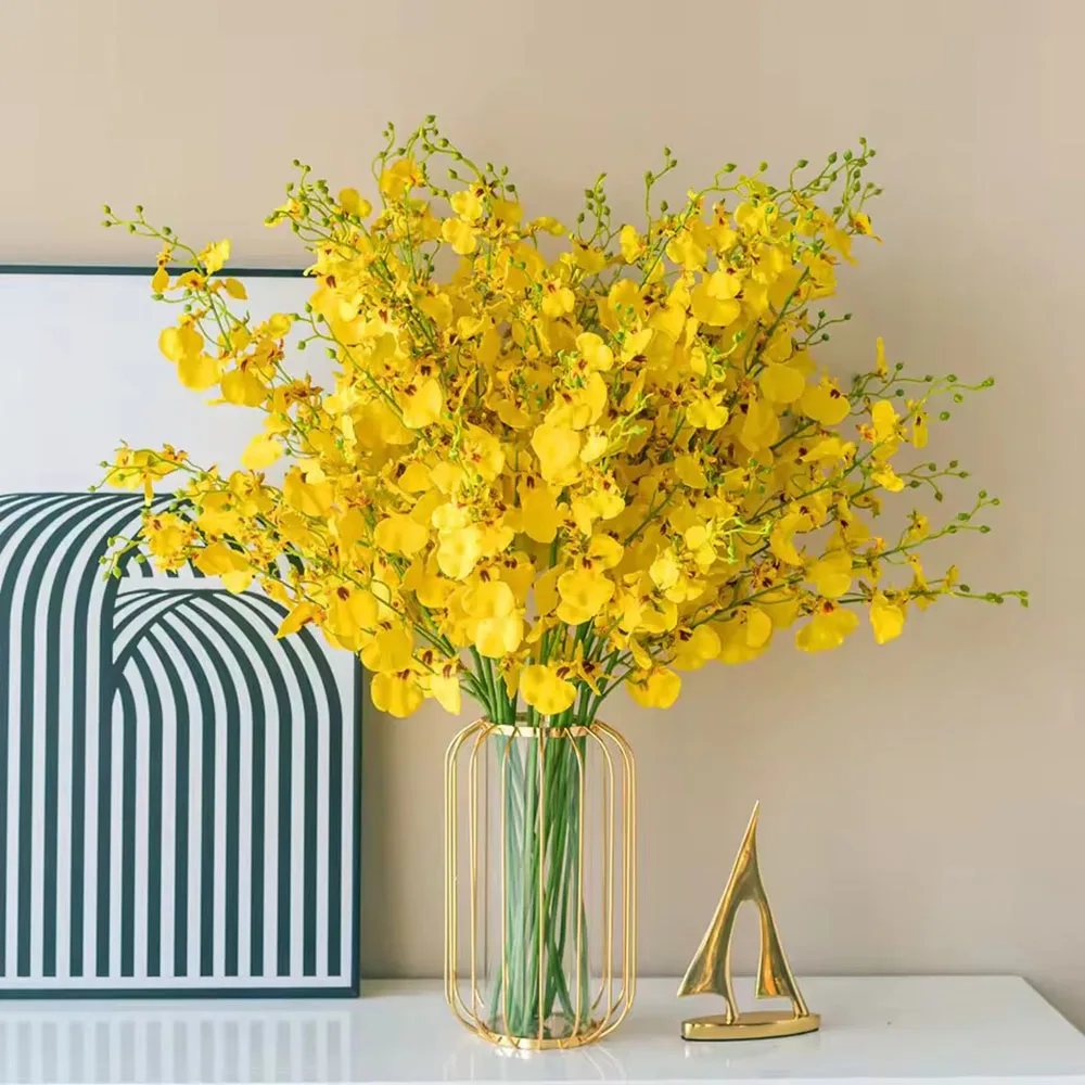 1pc Iron Art Hollow Out Golden Vase Creative Metal Bottle Flower Arrangement with Transparent Hydroponic Test Tube Home Decor