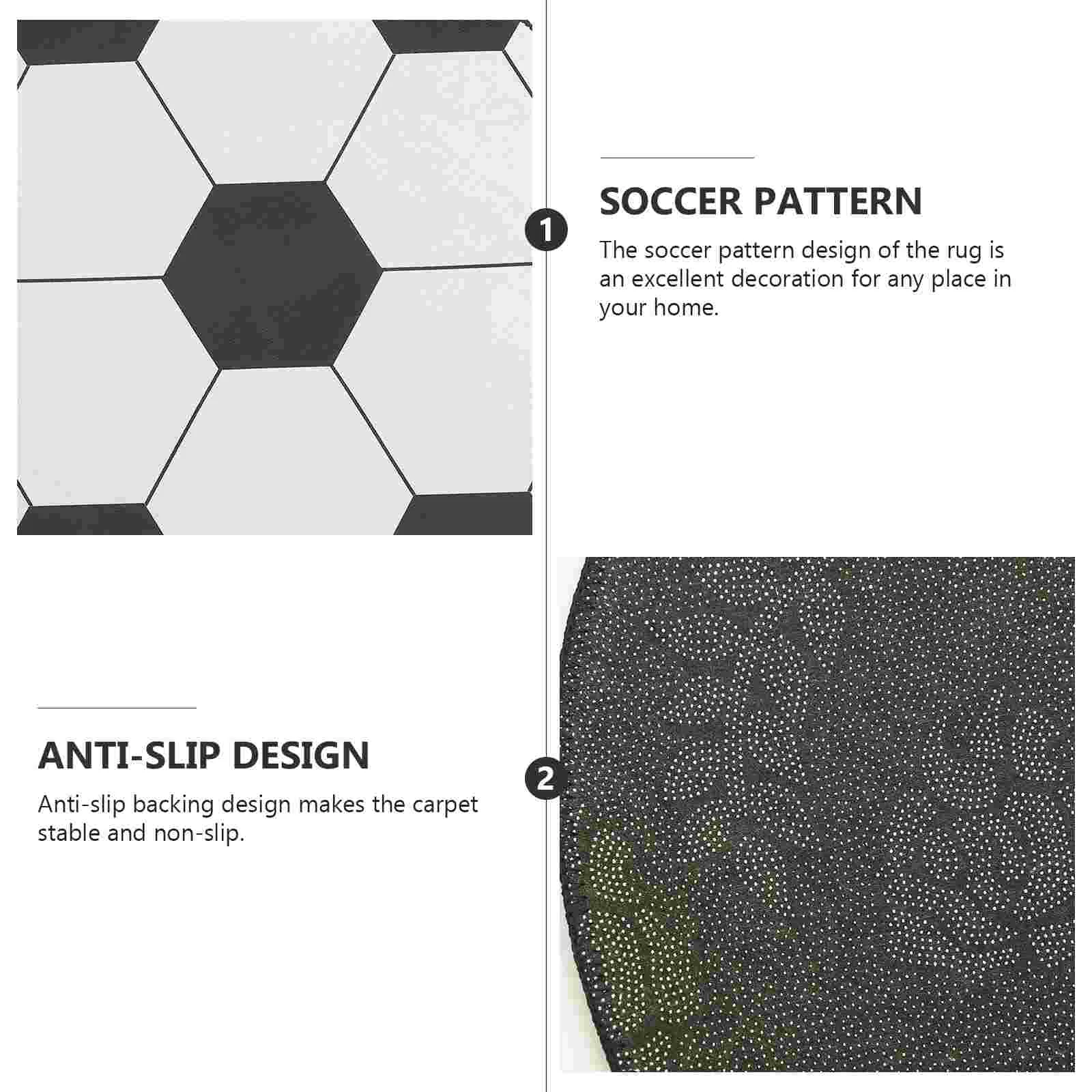 Decor Football Computer Chair Mat Circle Rug Floor Sleeping Mats Carpet Protective Polyester