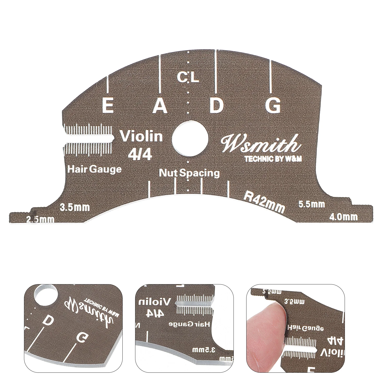 

Adjustable Violin Bridge Electric Accessory Multifunction Fingerboard Tape Black Acrylic Multifunctional Template