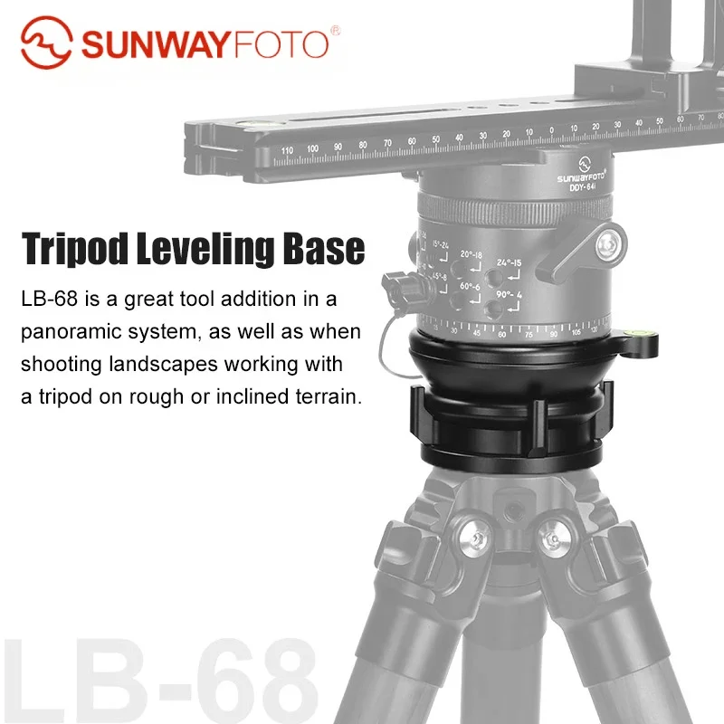 SUNWAYFOTO Leveling Base Tripod Head LB-68 22 lbs (10kg) Load Capacity