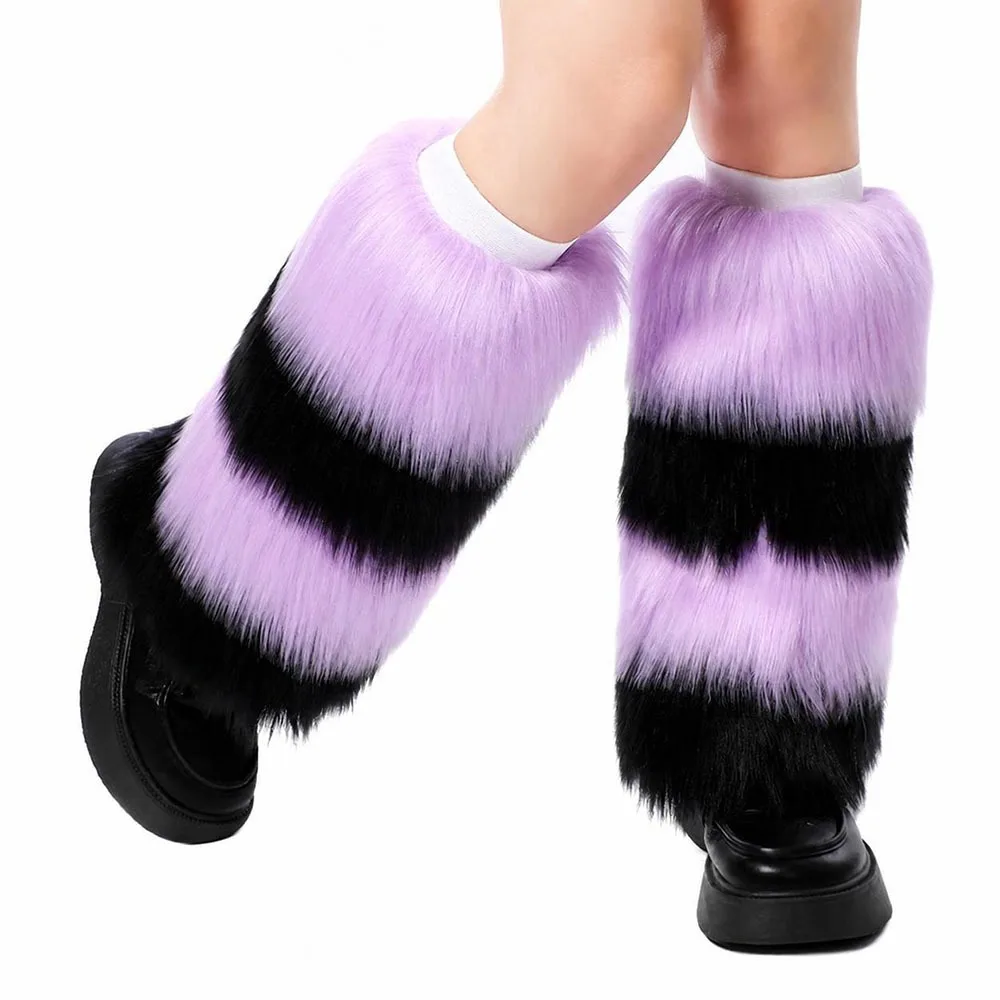 Faux Fur Faux Fur Leg Warmers Elastic Openings Warm Fuzzy Boot Covers Comfortable Soft and Fluffy Fluffy Leg Warmers Women's