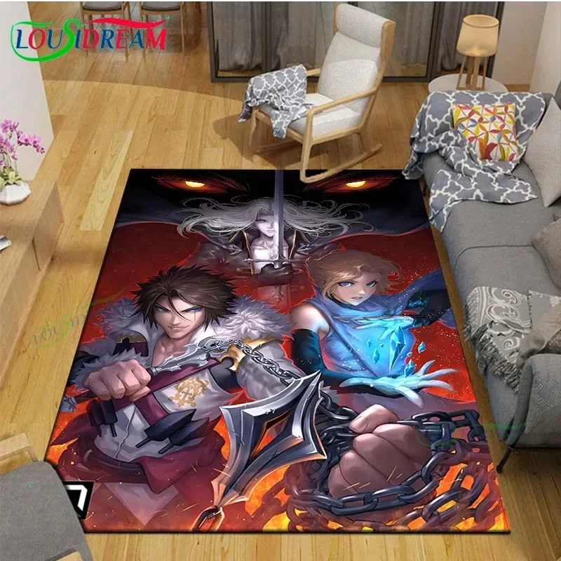 2025 لعبة ثلاثية الأبعاد C-Castlevania Dracula السجاد غرفة المعيشة غرفة نوم السرير حصيرة موضة الكلمة حصيرة منطقة البساط سجادة باب غرفة نوم الديكور