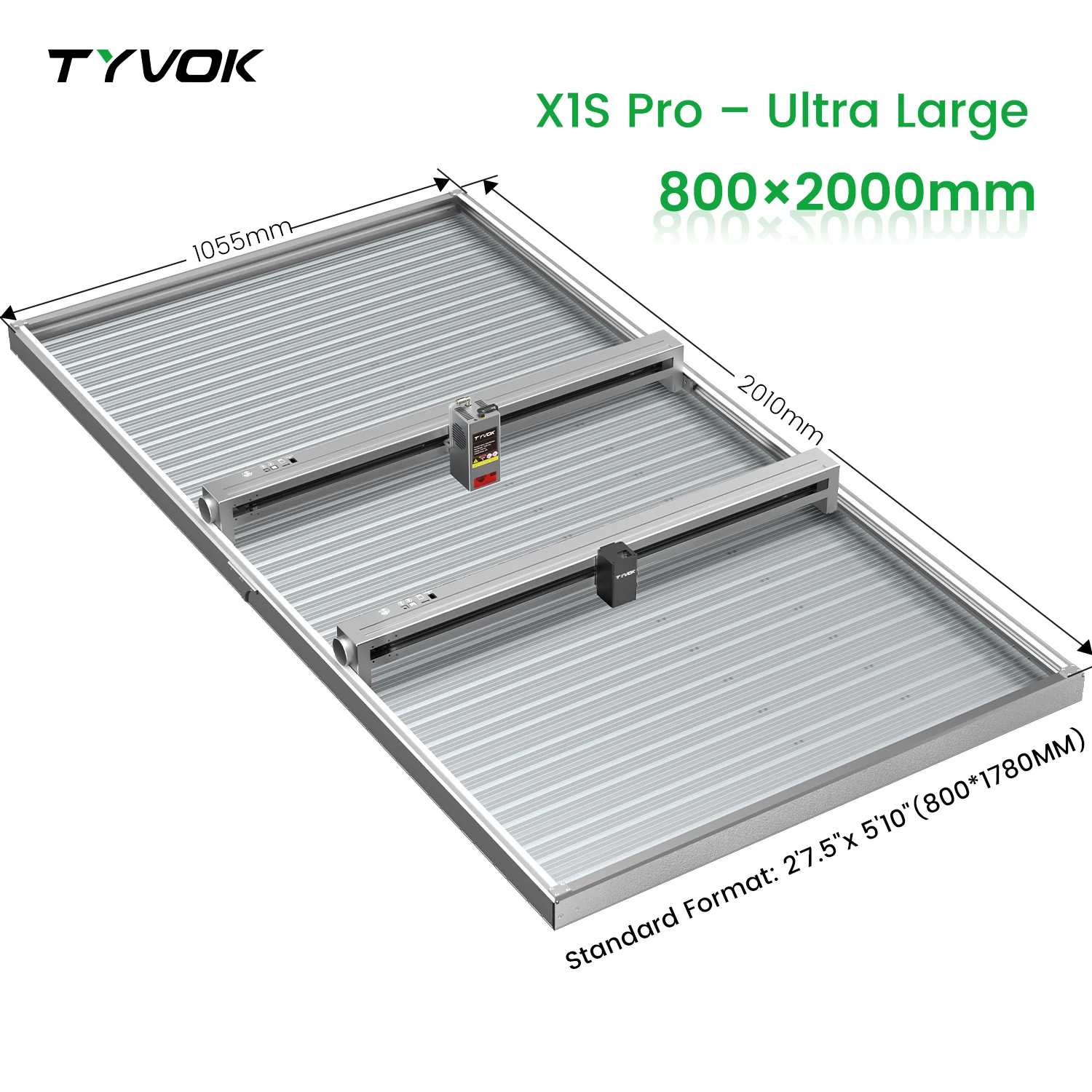 

Лазерный гравер Tyvok X1S Pro: сверхбольшая диодная лазерная система для резки 800×2000 мм
