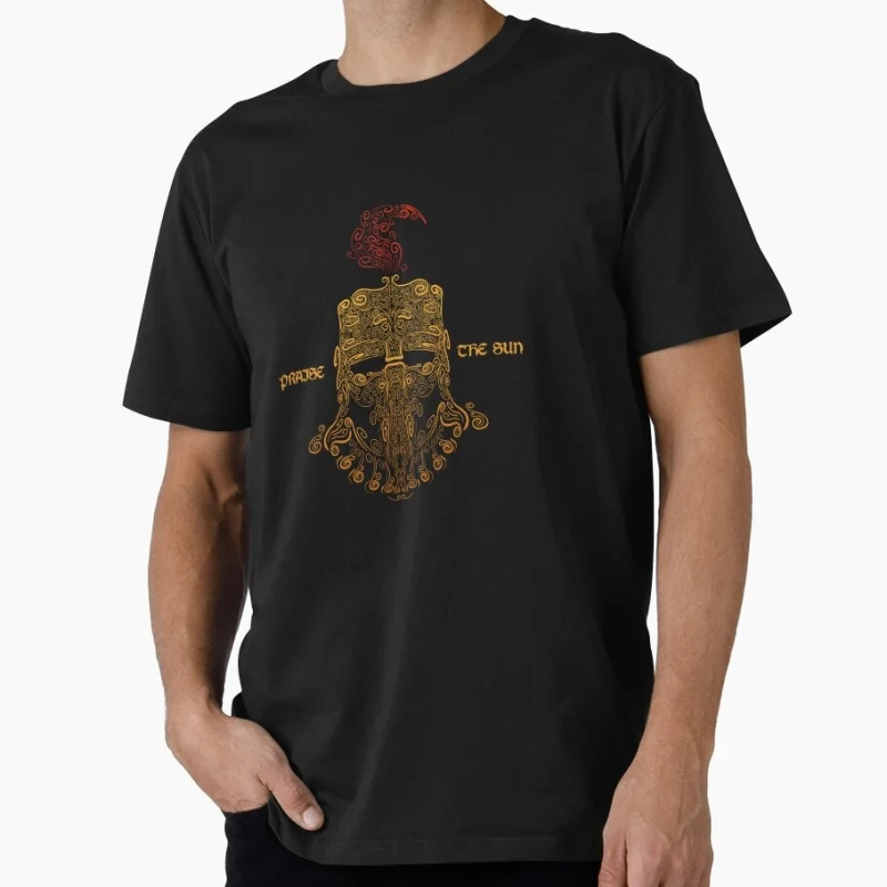 Dark Souls Praise the sun Gift T-shirt 0617 The Knight Solaire Graphic clothes Retro Bloodborne Game Tee All size Tops S-6XL