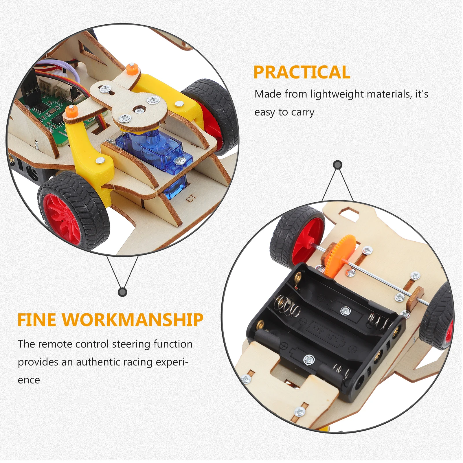 Stem Building 3D Wooden Puzzle Remote Control Educational Science Experiment Kit For Kids Diy Assembly Car Construction Kit Wood