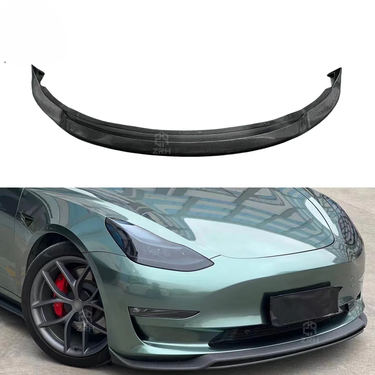 ART Style Carbon Fiber Front Lip For for tesla Model 3 Auto Accessories Front Bumper Lip