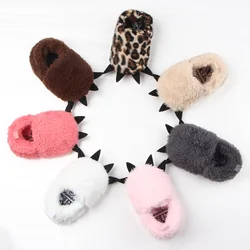 Zapatos de invierno con garras de peluche para bebé, zapatos de primeros pasos para bebé, niño, niña, zapatilla encantadora