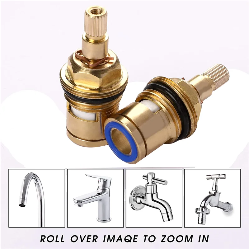2PCS Brass Ceramic Stem Ceramic Disc Cartridge Faucet Valve Cartridge Replacement Faucet Repair Replacement Parts