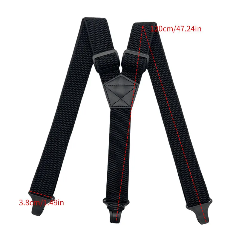 حمالات عصرية شديدة التحمل للرجال، حمالات عمل واسعة، أشرطة قابلة للتعديل على شكل حرف Y مع مشابك بلاستيكية