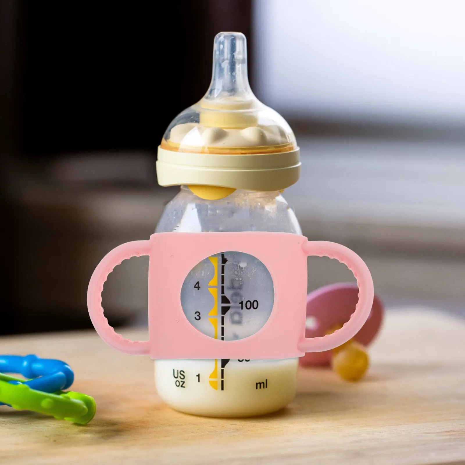 

{ " ": " Baby Bottle Handle Grip Silicone Anti-Slip Holder For Wide-Neck Bottles Shockproof Durable Support Ergonomic