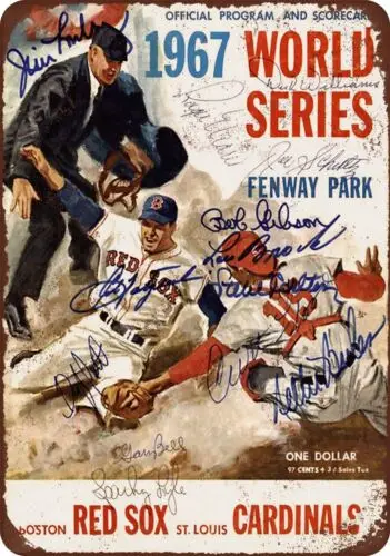 1967 World series Boston Red sox VS Cardinals reproduction metal sign