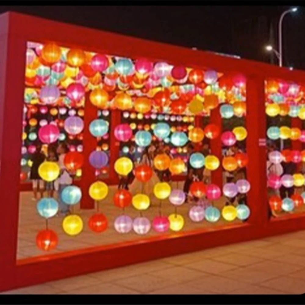 

Waterproof Round Lantern Hanging Decoration DIY Lamp Hanging Lantern Ball Antique 8/10/12inch Multicolor Chinese Lanterns