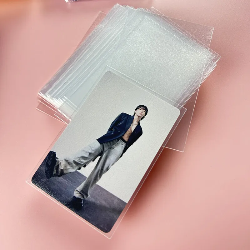 50pcs Holo Card Sleeves 61x91mm Macaron Color Kpop Holder For Postcards Films Game Cards Photocard Protector Film Album Binder view 6