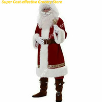 Adults Men Christmas Santa Claus Suit Costume Cosplay Clothes Fancy Long Sleeve Christmas Suit