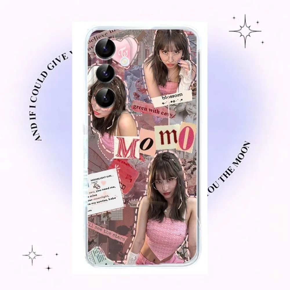 T-Twice Momo Phone Case For Samsung Galaxy A71,70,52,51,40,31,A50,30S,21S,Note20ultra Transparent Cover