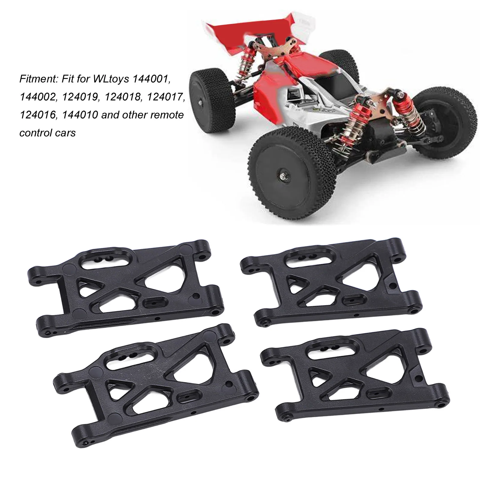 Front Rear Suspension Arm RC Suspension Arm Front Rear Black Plastic for WLtoys 144001 144002 124019 124018 124017 144010