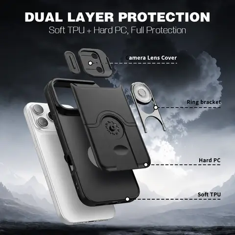 Camera Lens Cover Stand Hard Case for Iphone 17 18 Pro Max 16 Pro Iphone18 Iphone17 Iphone16