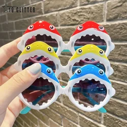 Gafas de sol con forma de tiburón para niños y niñas, anteojos de sol con forma de tiburón de dibujos animados, redondos, Cosplay, bonitos, UV400