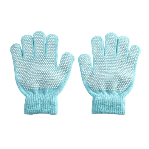 어린이 겨울 따뜻한 신축성 니트 장갑, 미끄럼 방지 전체 손가락 장갑, 도매 