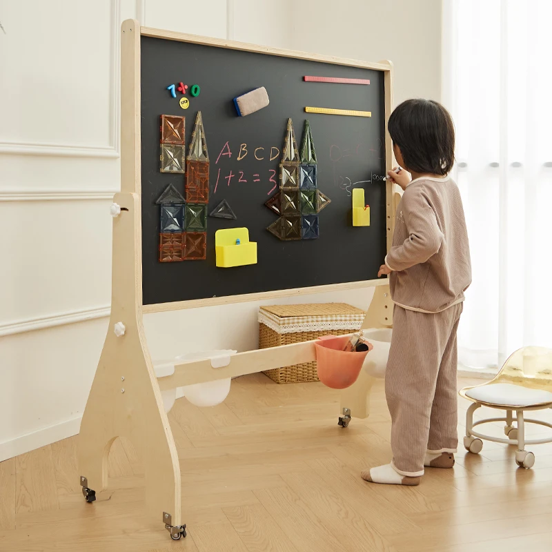 

Children's drawing board easel dust-free small blackboard teaching movable and erasable special household bracket for primary sc