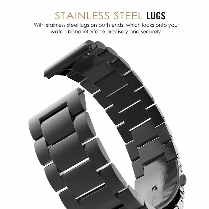22mm Stainless Steel Strap for Redmi Watch 3 Active Metal Replacement Bracelet for Xiaomi Redmi 3 Active Watch Band Accessories