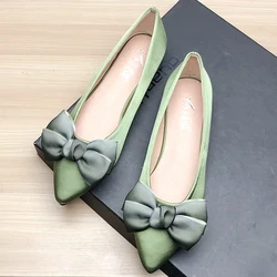 Shoes for Women Flat Heels Pointed Flat Shoes Black Flats for Women Dressy Comfort Silk Bow Size 33-43 Nice Quality Basic Shoes