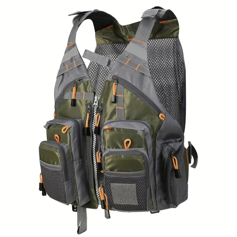 Versaatile Multi-Pocket Fishing Vest with Detachable Backpack - Breathable, Durable Polyester for Sea, Rock, Boat & Fly Fishing