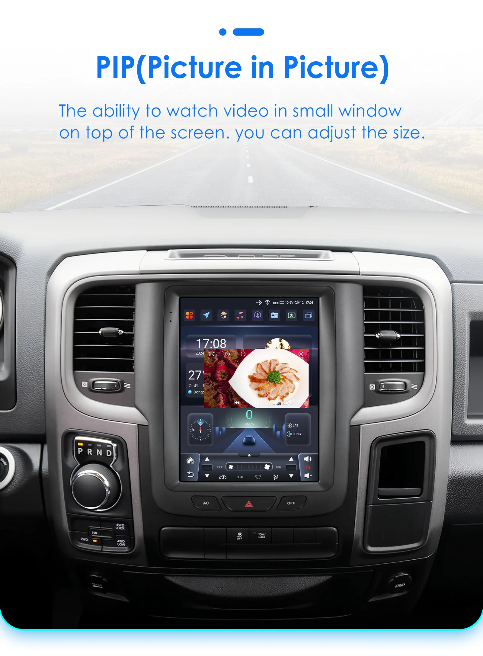 Hizpo 9,7 Autoradio für Dodge RAM 1500 2500 3500 2013–2018, automatisches Handbuch, AC-Multimedia, Android, Auto, GPS, WLAN, FM, RDS, Autoradio AI – Detail 32