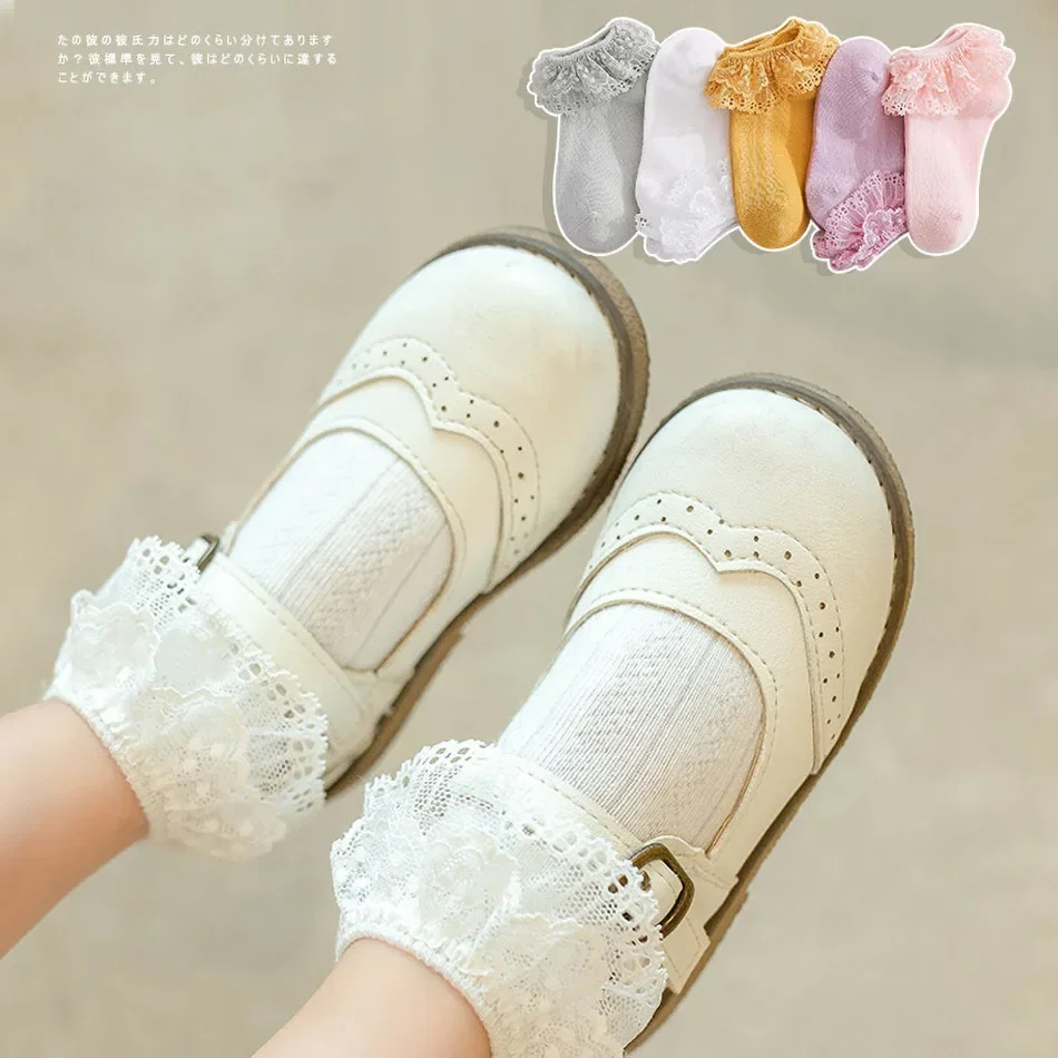 0-12T Girl Dance Lace Socks Newborn Infant White Pink Yellow Purple Clothes Baby Summer Low Cut Kids Princess Party Accessories