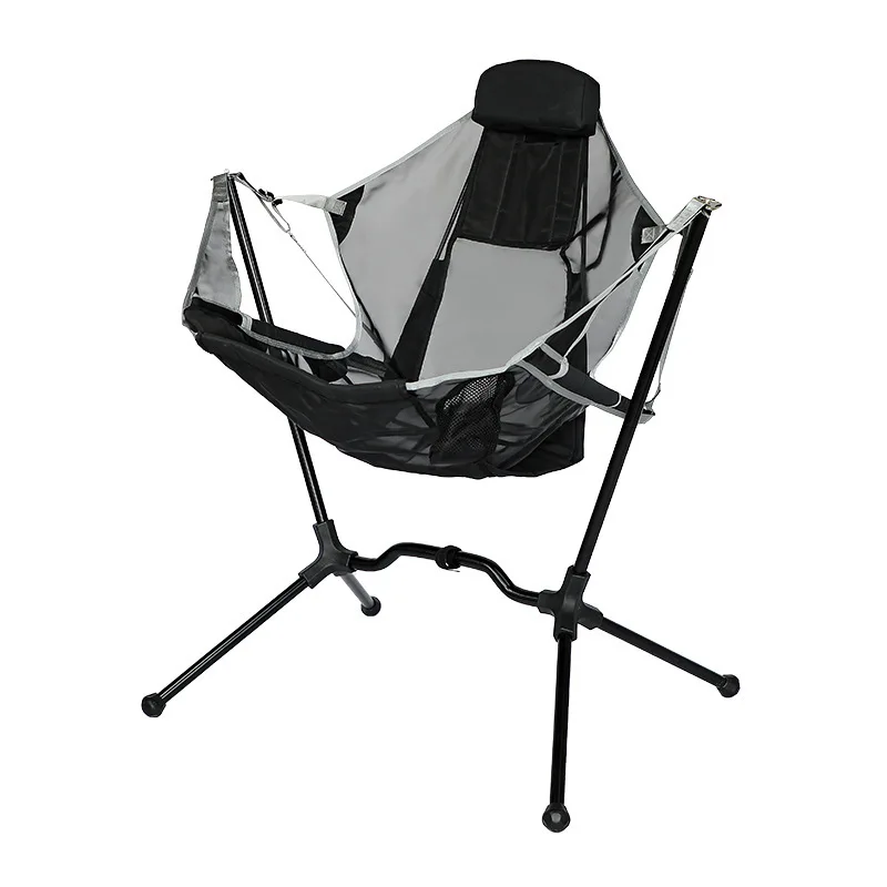 Outdoor Portable Rocking Chair Breathable Mesh Moon Chair Breathable Folding Chair Fishing Camping Leisure Outdoor Chair Folding